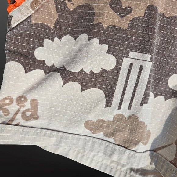 Y2K Ecko Red Camouflage Cargo Shorts With Zippers Size 7 Brown Orange Utility - Picture 7 of 9